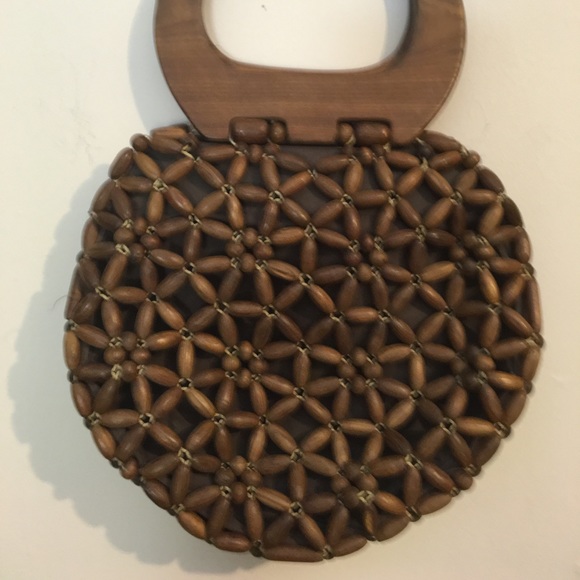 Wood Design Hand Clutch Purse with Liner - Picture 2 of 4